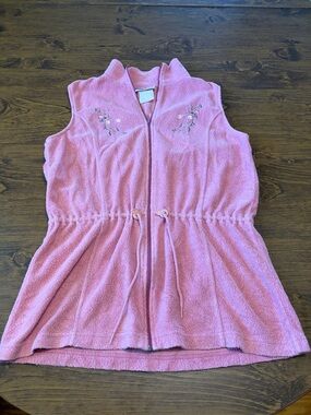 Northern Reflections Pink Zip-Front Terry Vest